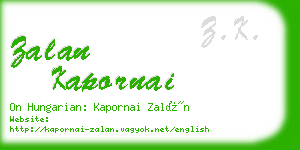 zalan kapornai business card